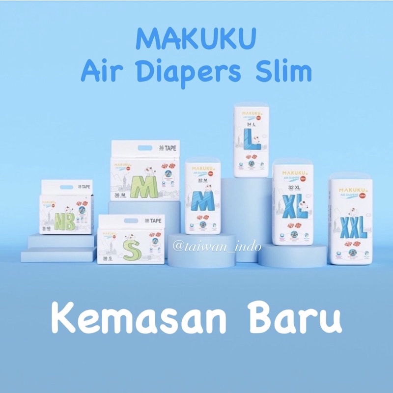 Makuku Air Diapers Popok Bayi Pant Slim Tape NB28 | S38 | M36 | Pants M32 |  L34 | XL32 | XXL28 Pro Care