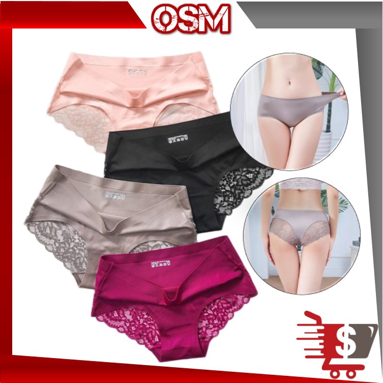 OSM - C782 Celana Dalam Wanita Renda Seamless Ice Silk / CD Wanita / Women Underwear
