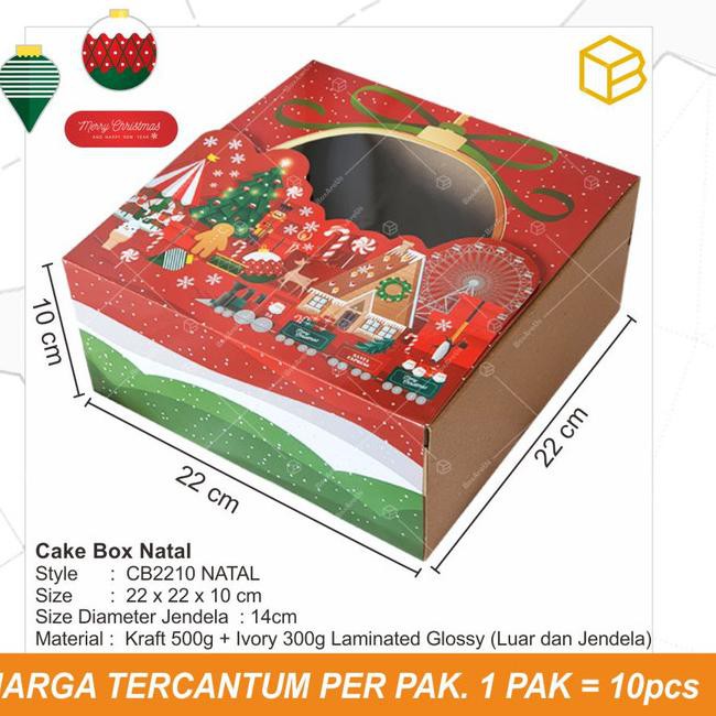 

Oke Price...!642SJ Box Kue Packaging Natal Christmas Hampers Kotak Dus Bolu| CB2210 NATAL