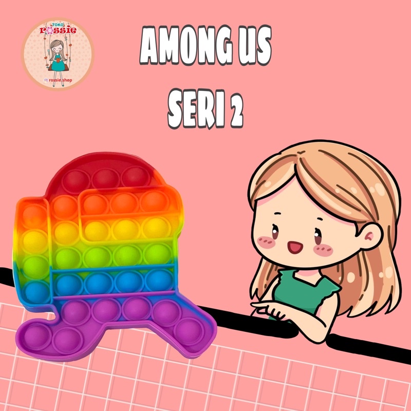 READY!READY! Fidget Pop It Rainbow Lengkap Murah/Mainan Sensorik Pereda Stres/Pop It Viral-Among Us 2