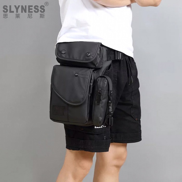 Tas Selempang Pria Kulit Distro Anti Air Import Tas Bahu Tas Pinggang Paha Cowok Tas Riding Slyness