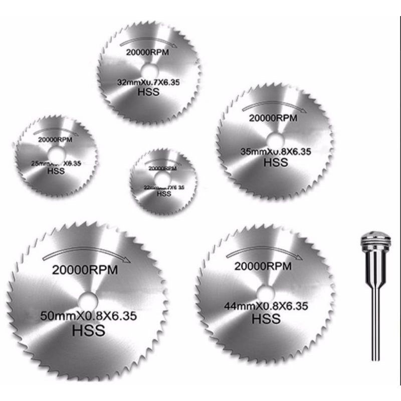 IKURA MC202 Mini Cutting Saw Blade 7Pcs HSS Mata Gergaji Bulat Potong