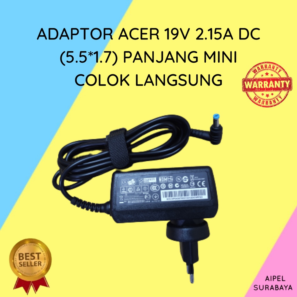 ACER192155517MCL | ADAPTOR ACER 19V 2.15A DC (5.5*1.7) MINI COLOK LANGSUNG