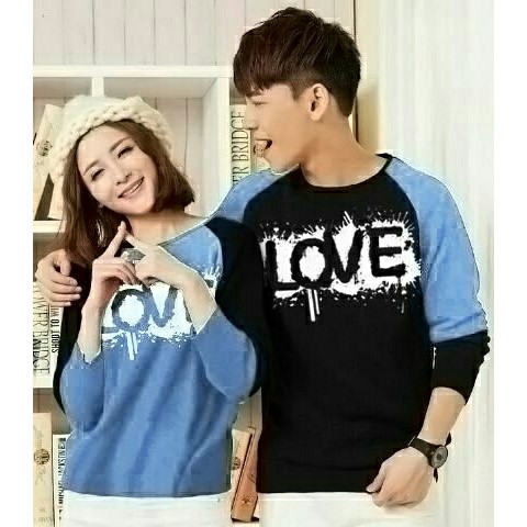 Terbaru Cp Love Biru Muda Kaos Couple Termurah |