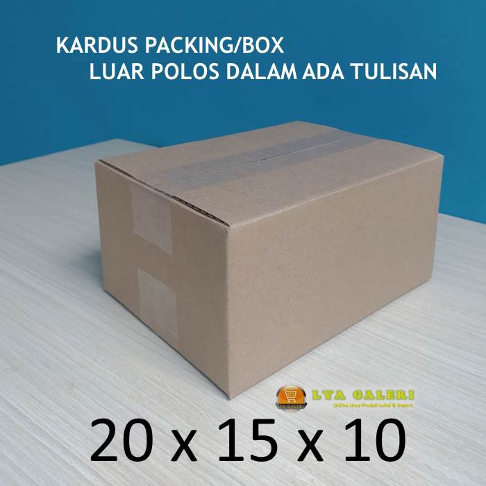 Karton Box Kardus Packing Uk.20x15x10 cm Luar Polos Dalam Ada Tulisan