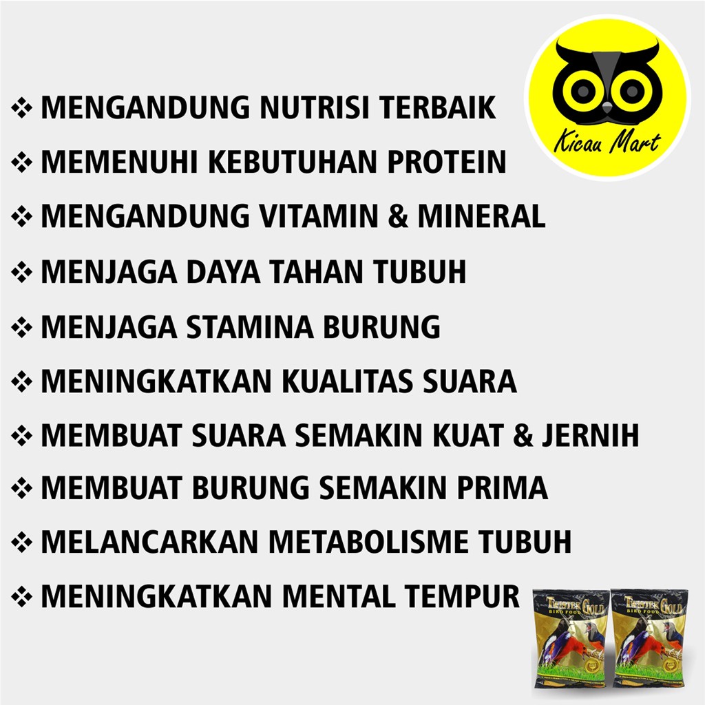 TWISTER GOLD VOER PUR PAKAN MAKANAN HARIAN BURUNG MURAI BATU CUCAK TRUCUK PENTET JALAK SUREN ANIS KEMBANG HIGH PROTEIN TWSGLD