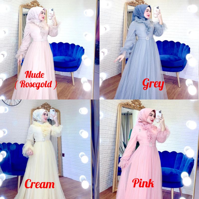 ( BISA COD )NEW DRESS RAYA ADHA TILE ORI SHELLASAUKIA AGEN GRESIK