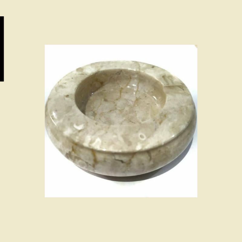 ASBAK BATU MARMER ANTIK  D 10 CM - ASBAK ROKOK - KOLEKSI MARMER