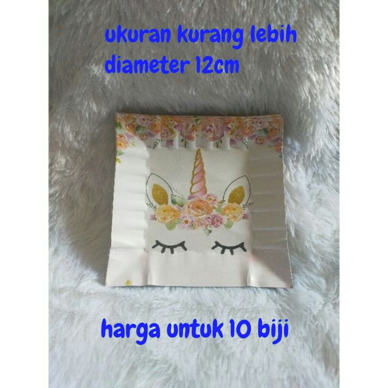 piring kertas kue cake ulang tahun happy birthday hbd ultah karakter unicorn kuda tanduk