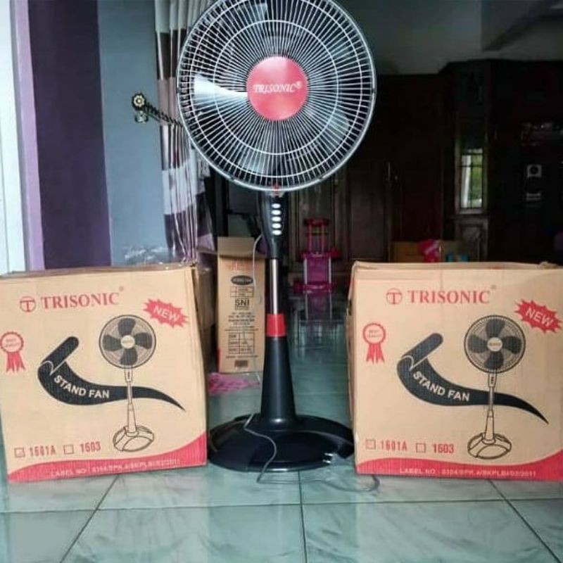 (PROMO) COD Kipas Angin Berdiri TRISONIK 16 inch / Stand Fan Besar pendingin ruangan / Kipas Dinding Trisonik