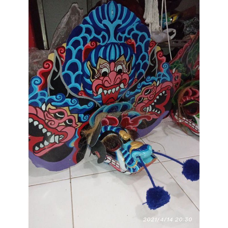 Barongan Devil Barongan Kayu Anak Murah uk 14 bonus kemul rambut