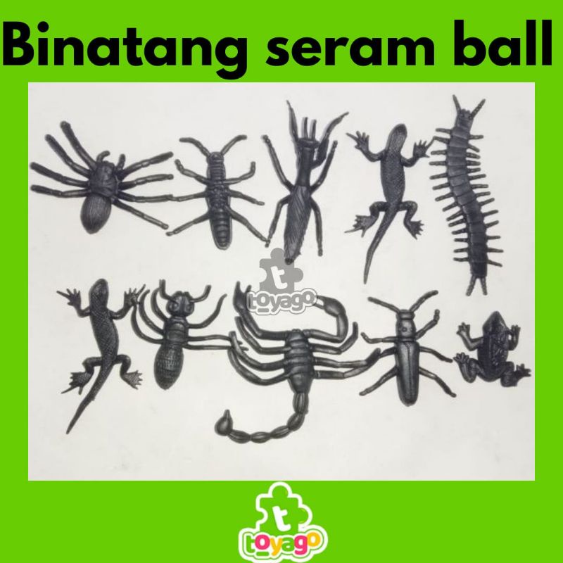 Mainan Binatang Seram +- 90Pcs Grosir Murah Karet