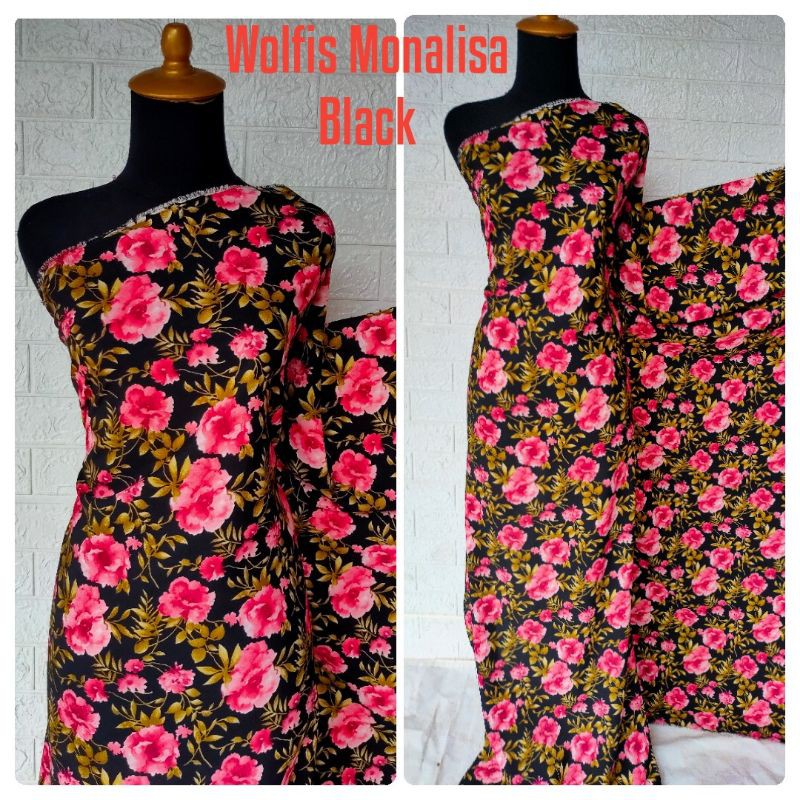 Kain Wolfis Monalisa motif Mawar harga per 0.5m