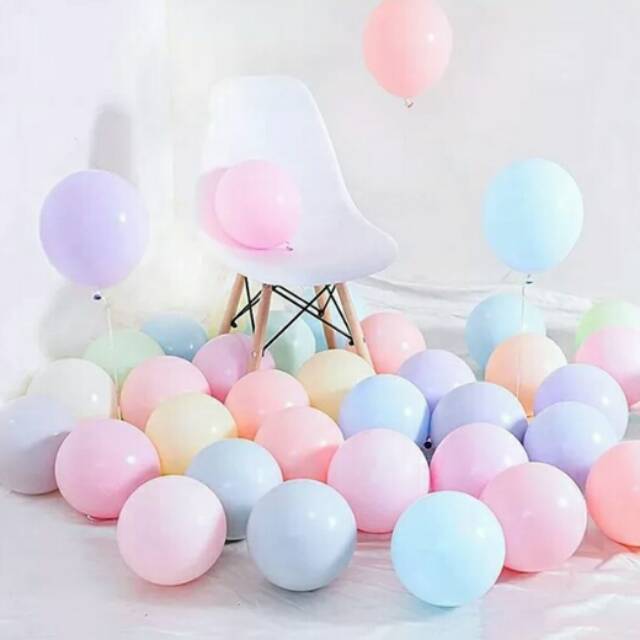 Balon latex macaron / doff pastel/balon warna pastel