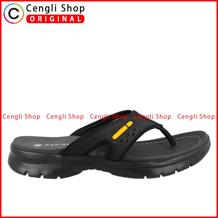 SANDAL JEPIT PAKALOLO PRIA ORIGINAL CASUAL KULIT ASLI HITAM PB06