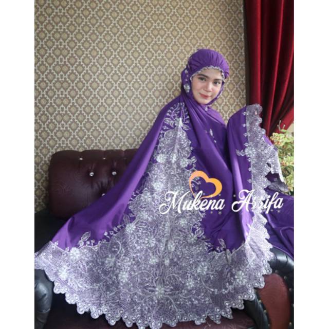 Mukena bordir punggung daun2