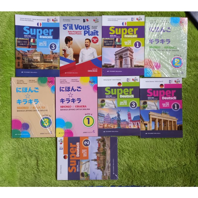 ORIGINAL BUKU NIHONGO KIRAKIRA BAHASA JEPANG SUPER DEUTSCH BAHASA JERMAN DAN  PRANCIS S'IL VOUS PLAI