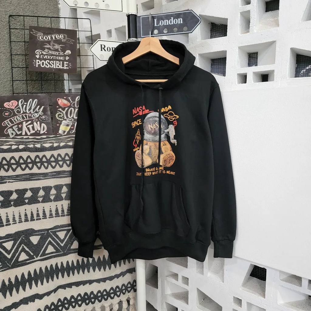 NASA TEDDY Hoodie Sweater Oversize - Outerwear Pria Wanita Terkini Korean Style