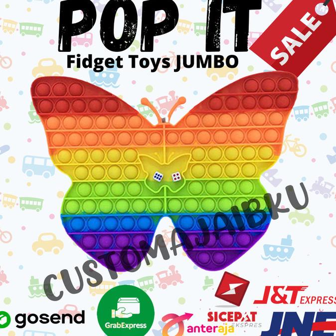 Pop It Jumbo Viral Murah / Mainan Anak Murah Chessboard / Butterfly