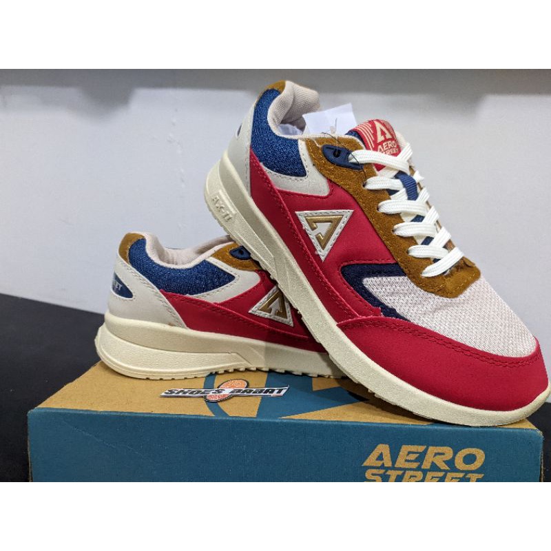 Aerostreet Osaka Krem Merah Navy-Sepatu Casual