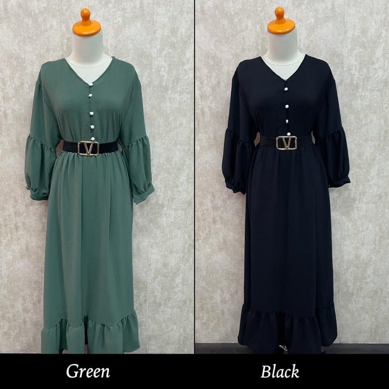 Delia Gamis Crinkle Dress Gamis Kancing Mutiara Gamis Jumbo Free Belt All Size Fit Xl Grosir Ecer Pg