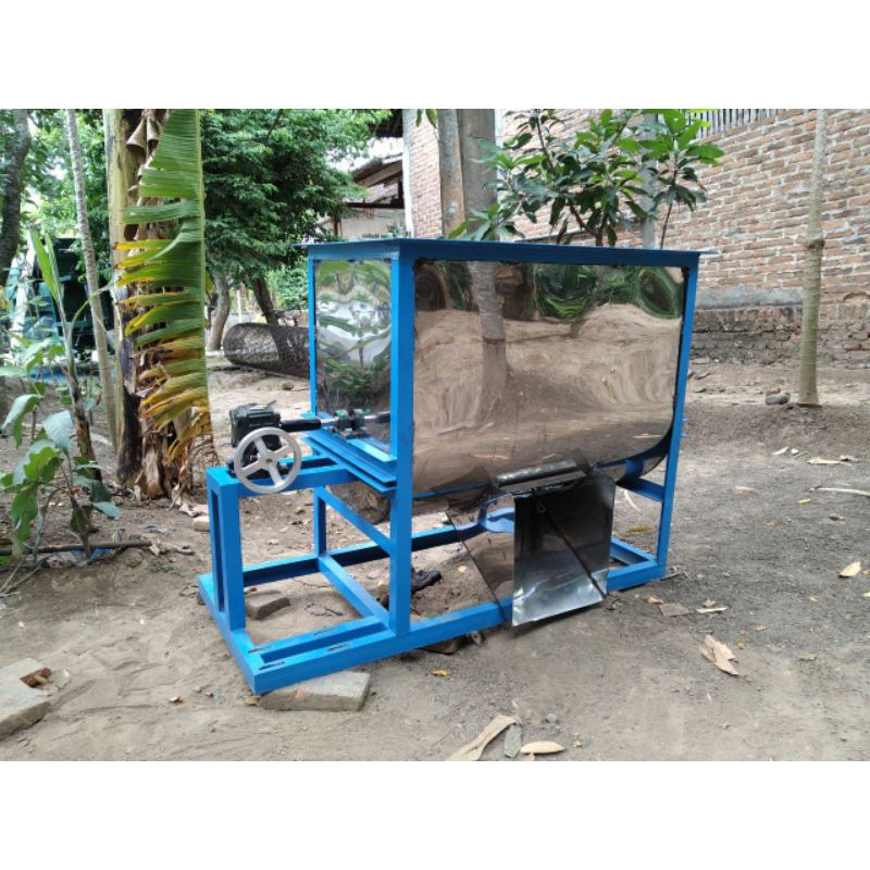 Mesin mixer pengaduk pakan ternak bodi stainless kapasitas 100 kg