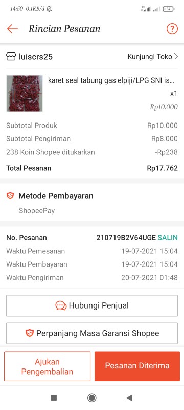 Karet Seal Tabung Gas Elpiji/lpg Sni Isi 100 Pcs