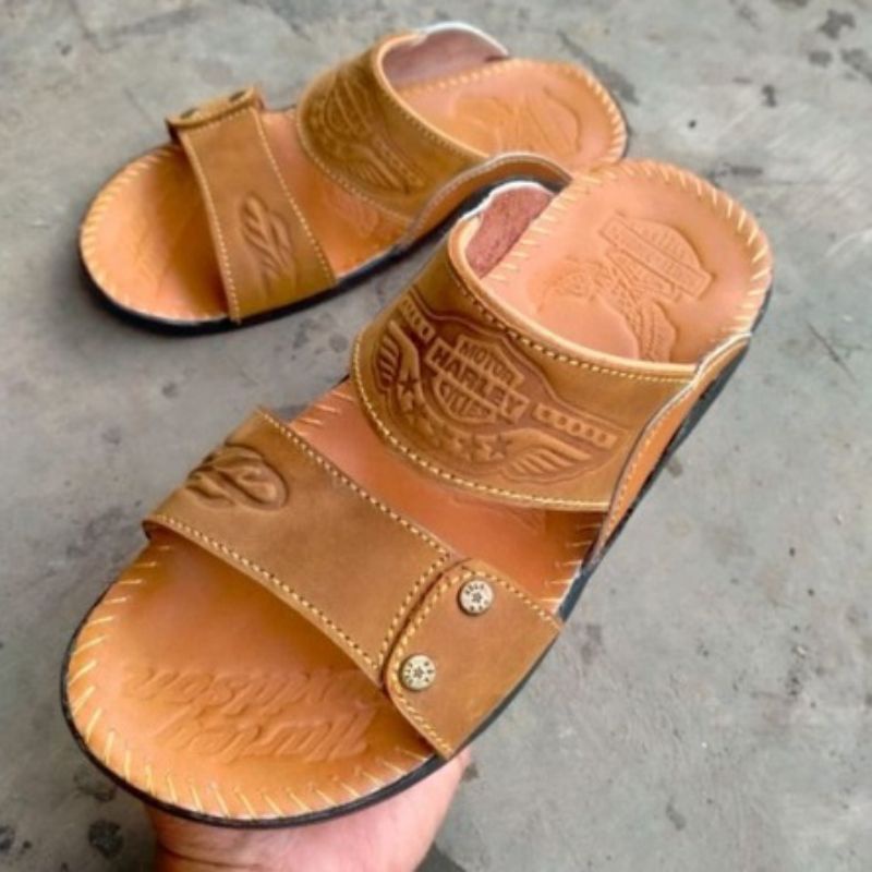 Sandal Casual Pria Jaminan Kulit Sapi Asli Termurah