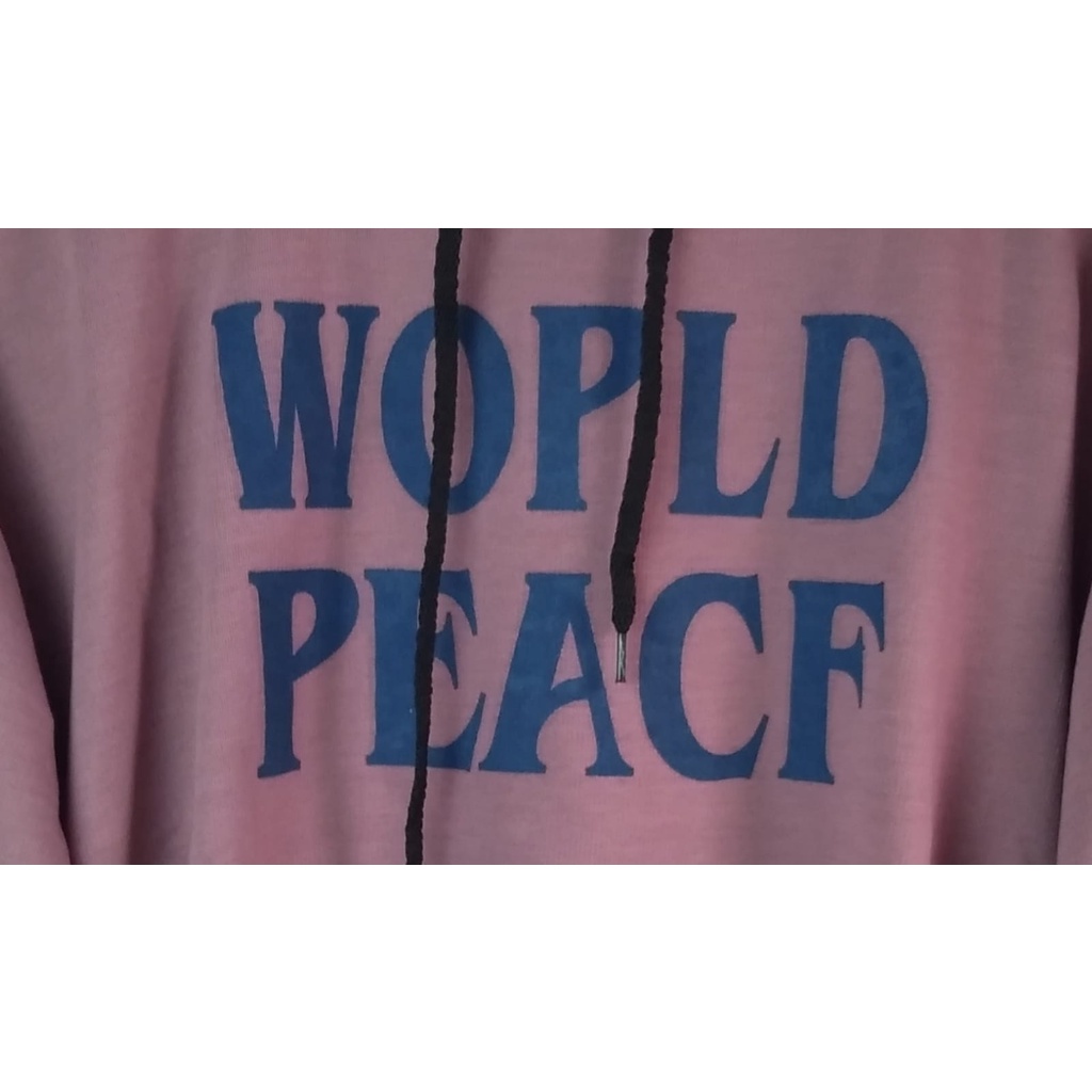 Hoodie  Sweater Wanita Wopld Peacf   Bahan Fleece