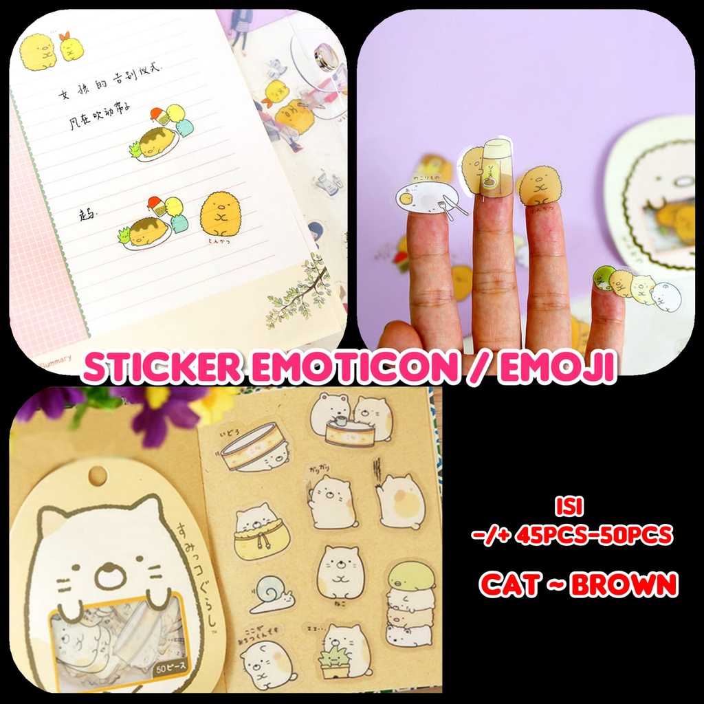 

STIKER EMOJI EMOTICON CAT BROWN | STIKER BOTOL MINUM 2 LITER | STICKER DIARY | STICKER BUKU HARIAN | NOTEBOOK STIKER | HIASAN CASING HP | STIKER CASING HP - GM