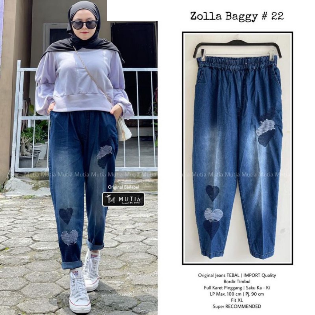 BAGGY ZOLA #2 JEANS CELANA WANITA DENIM BAGGY PANTS JEANS TERBARU