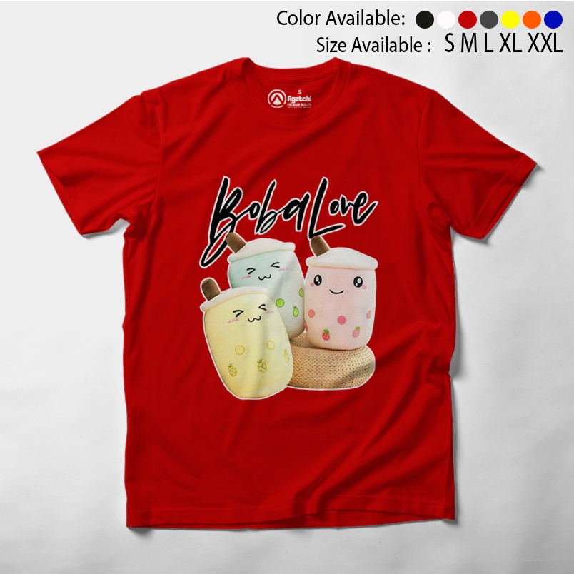 Kaos Anak / Baju Anak Perempuan T Shirt Kids Motif Bantal Boba Love