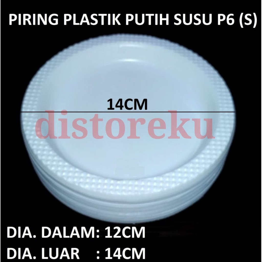 ISI 50PCS Piring Plastik KECIL Putih Susu P6 Plate makan kue ultah SMALL