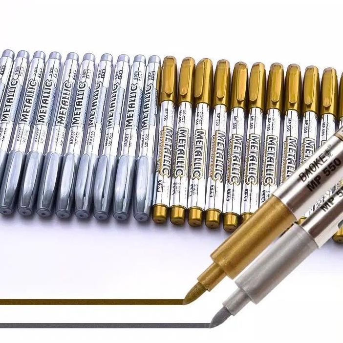 

ノ GAEKOPEDIA || GOLD SILVER METAL MARKERS Spidol Warna Emas/Silver untuk Menggambar / Scrapbook Murah ➸