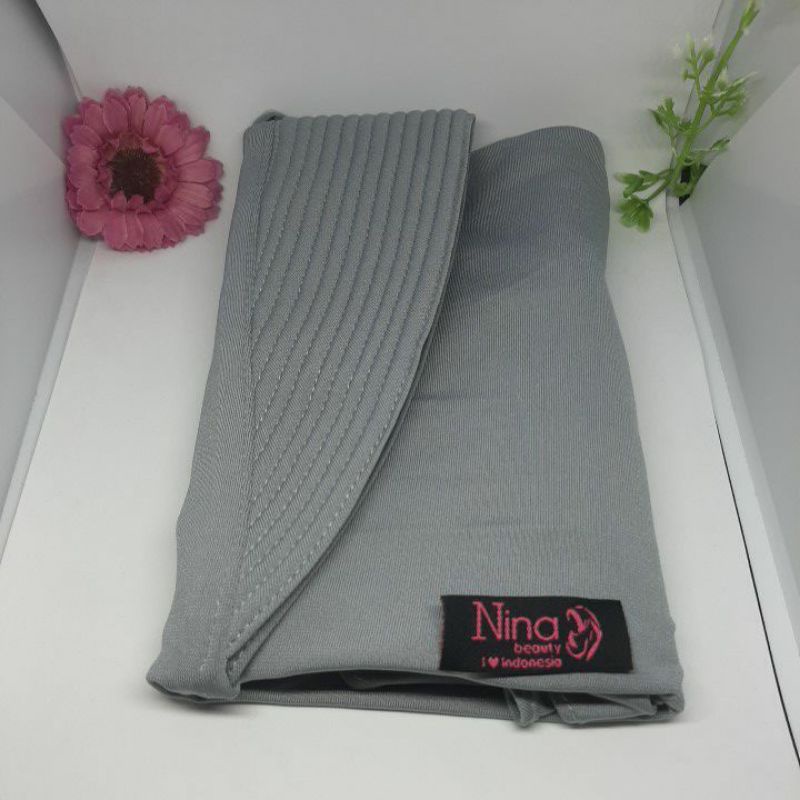 JILBAB TERLARIS ~ NINA QUIN ~ JILBAB INSTAN PET ~ JILBAB SPORT L ~ ORI NINA ~ premium quality-Grey Premium
