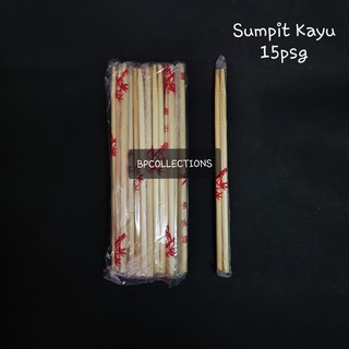 Jual 1 PAK 15 Pasang SUMPIT BAMBU SUMPIT KAYU STERIL MAKAN MURAH 20cm ...