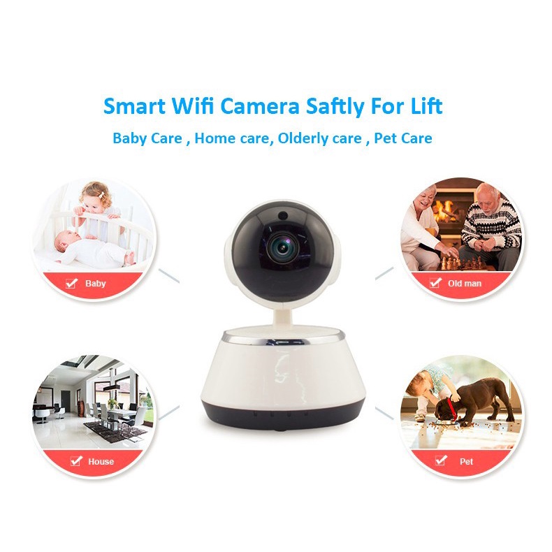 Wireless IP Camera CCTV 1/4 Inch CMOS 720P Night Vision - V380 Pro