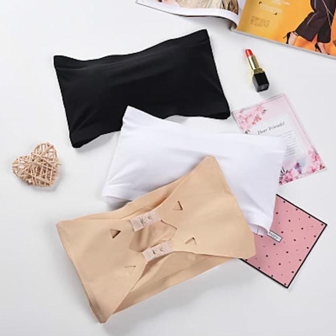 Bra Kemben Seamless Kait Belakang Premium Kebaya Murah BH Kemben Polos - Putih