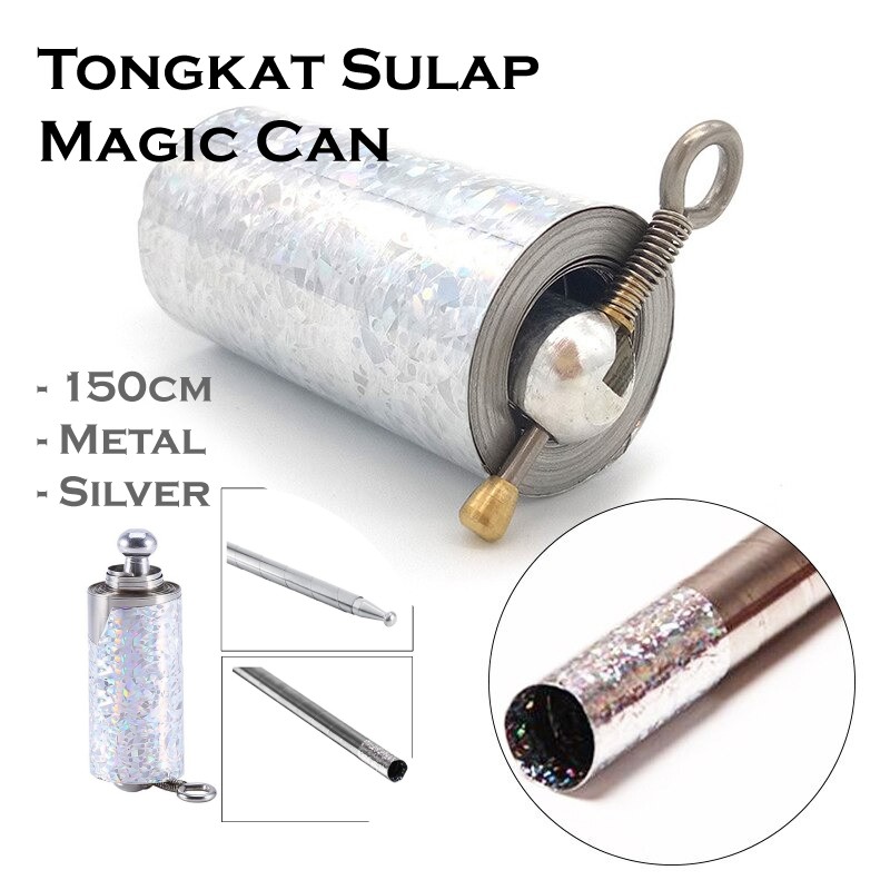 Tongkat Sulap Metal Cane Tongkat Ajaib 150cm - Silver