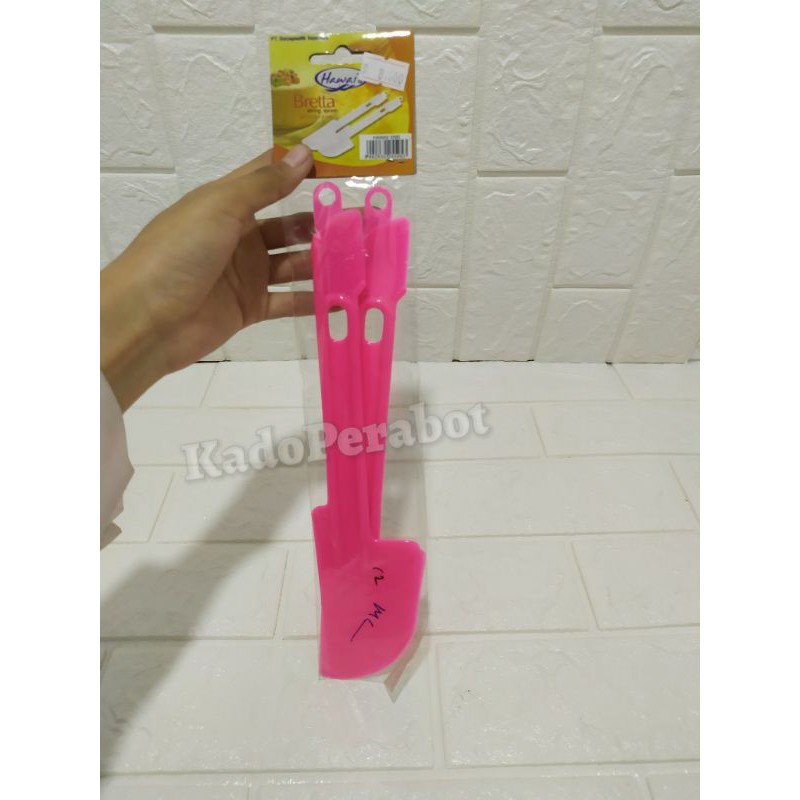 spatula  plastik hawaii bretta isi 2 pcs - spatula plastik set warna