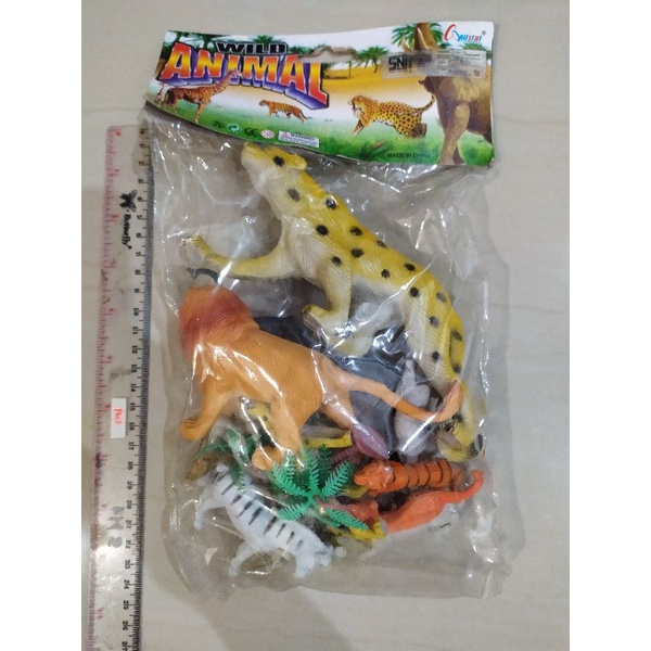 wild animal/ mainan anak hewan karet/ mainan SNI
