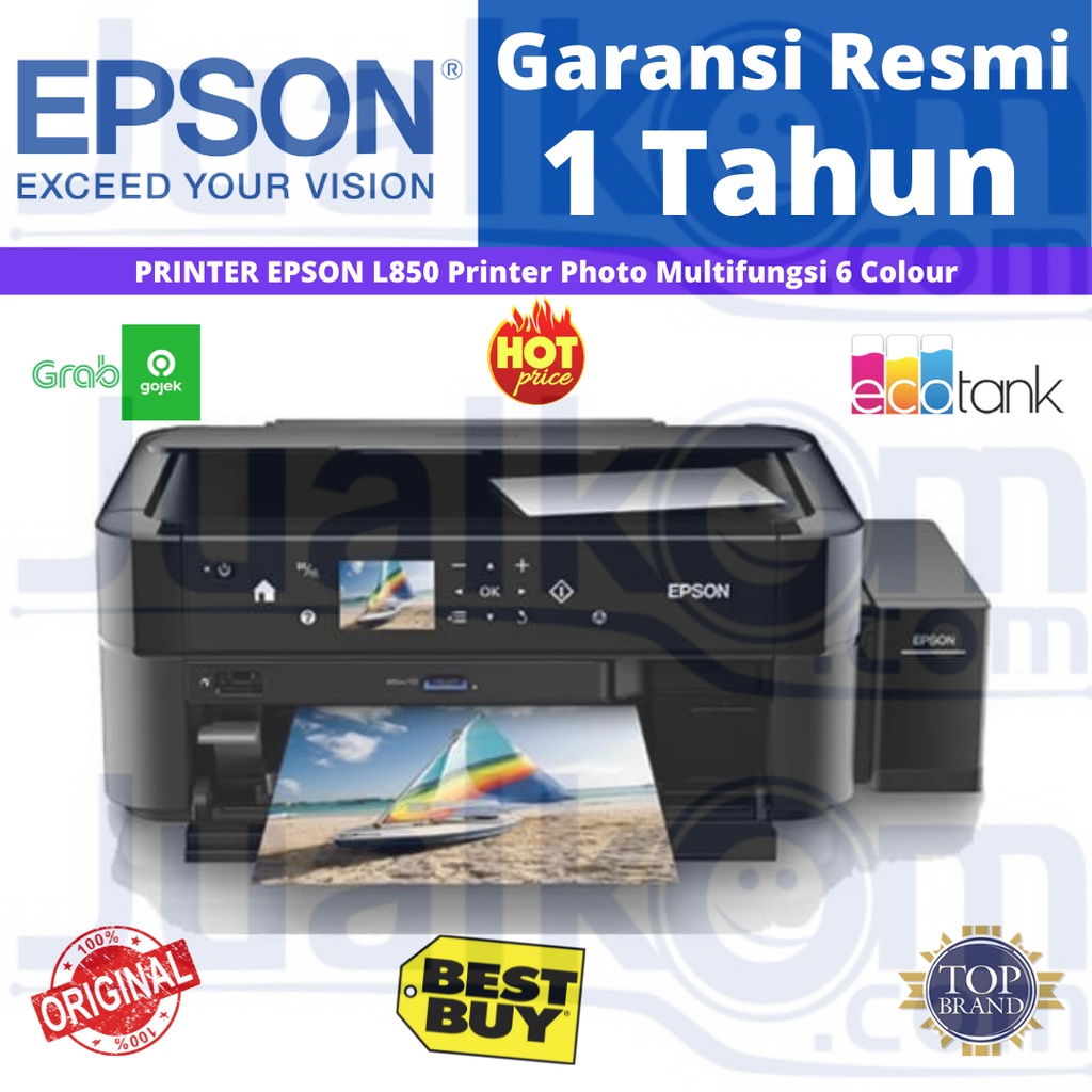 Printer Epson L850 Print Scan Copy Borderless Ink Tank Photo Printer