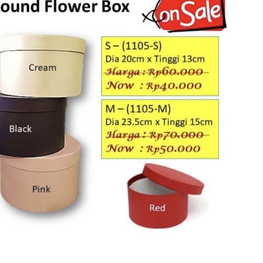 

☼ box bunga Round flower box besar d25 t18 bloom box bunga barang florist(1105-M) ✰