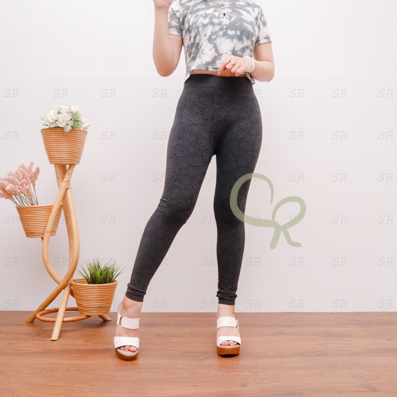 Celana Legging Import Wanita Fullprint Kitty Melar Jumbo