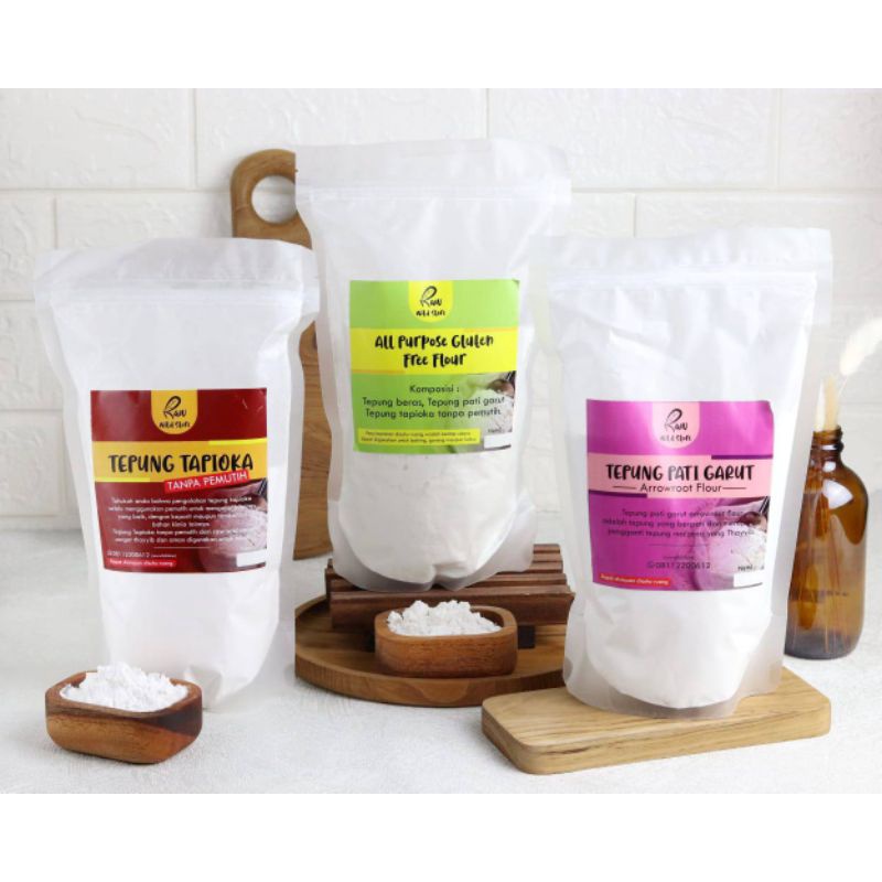 

Tepung pati garut, topioka, tepung purpose gluten free flour