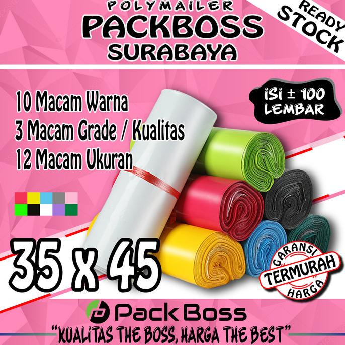 

POLYMAILER PACKBOSS 35X45 ISI 100 *READY PACKBOSS * HARGA TERMURAH*