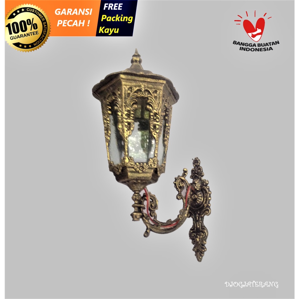 Lampu Dinding Listrik Antik Klasik Berdiri Gold