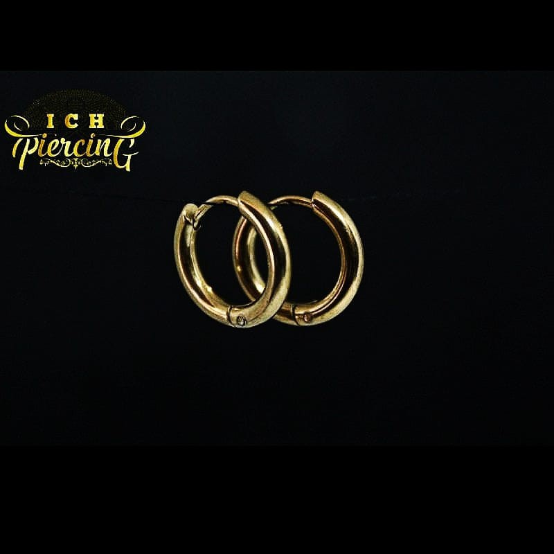 IP-U Anting HOOP baja Titanium 3 warna / anting pria wanita