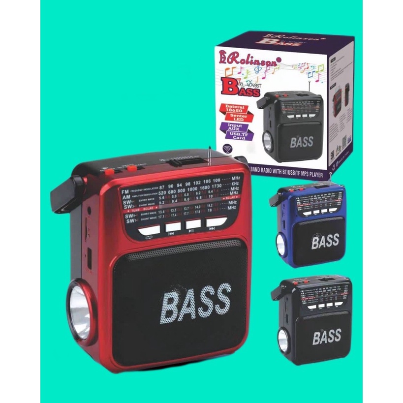 COD Radio Senter LED Multifungsi Rolinson RL-4049BT BASS Baterai Cas