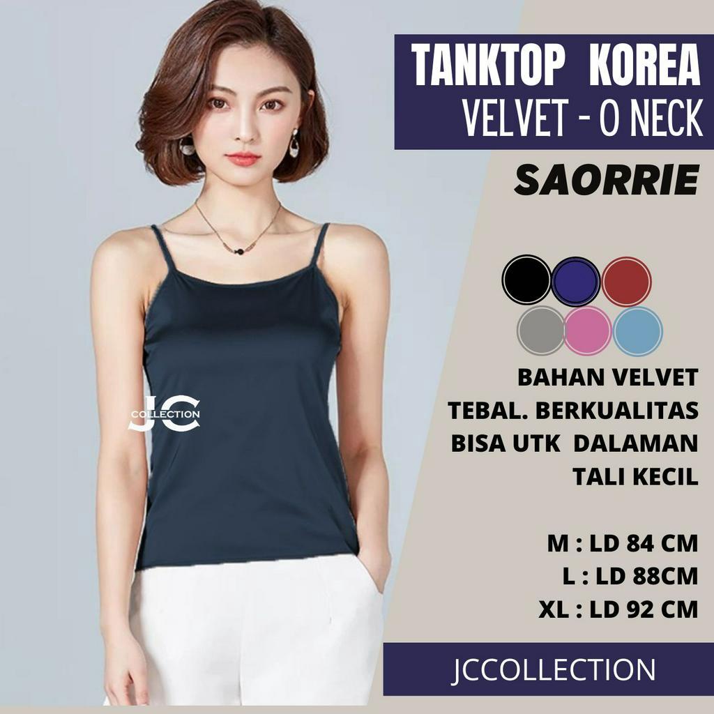 Tanktop Camisoles Singlet Tali Kecil Saorine / Tanktop Singlet Velvet Saten Tali Spageti - JCCollections